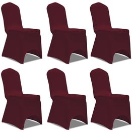 Tuolinpäälliset stretch viininpunainen 6 kpl