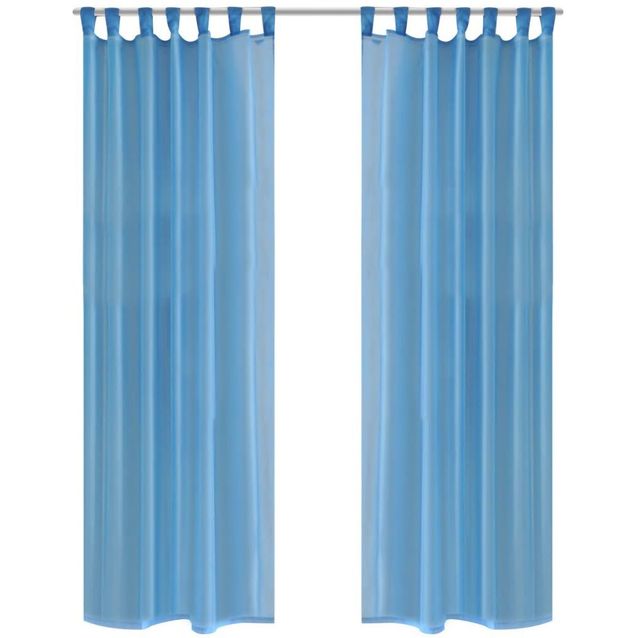 Turkoosit sheer verhot 140 x 175 cm 2 kpl_1