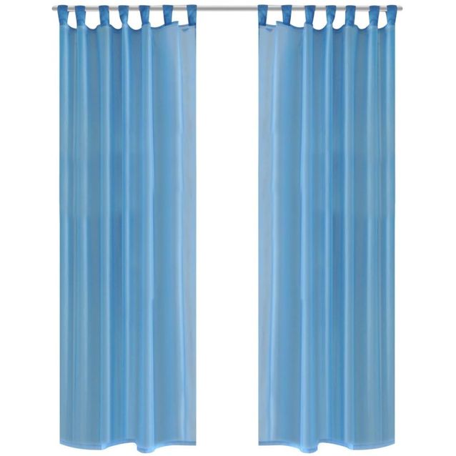 Turkoosit sheer verhot 140 x 245 cm 2 kpl_1