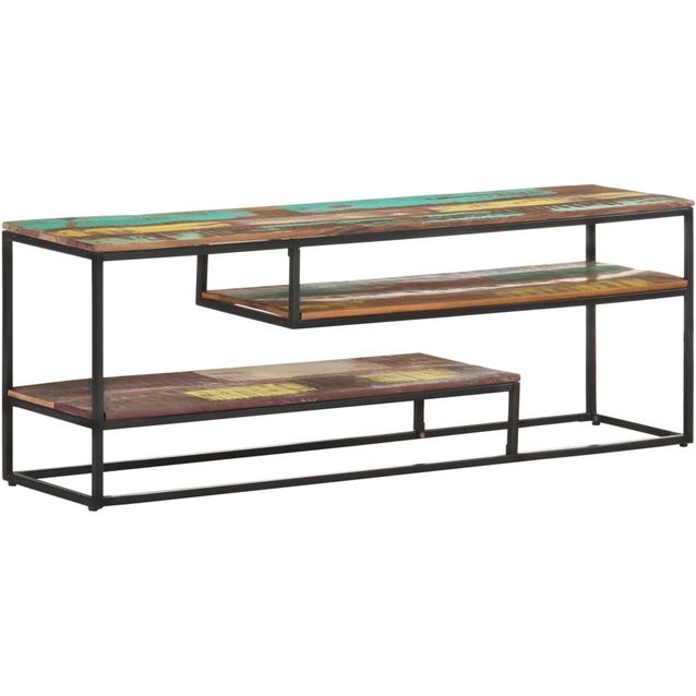 Tv-taso 130x30x45 cm kierrätetty täyspuu_1