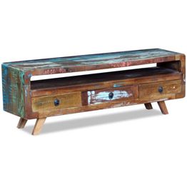 Tv-taso 3:lla laatikolla kierrätetty puu