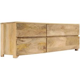 Tv-taso kiinteä mangopuu 120x30x40cm