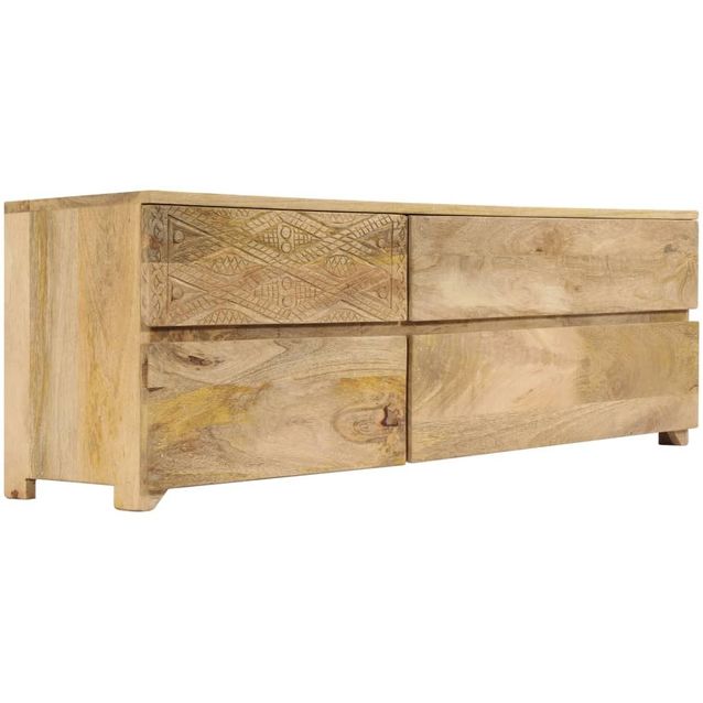 Tv-taso kiinteä mangopuu 120x30x40cm_1