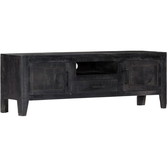 Tv-taso musta 118x30x40 cm mangopuu_1