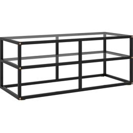 Tv-taso musta karkaistu lasi 100x40x40 cm