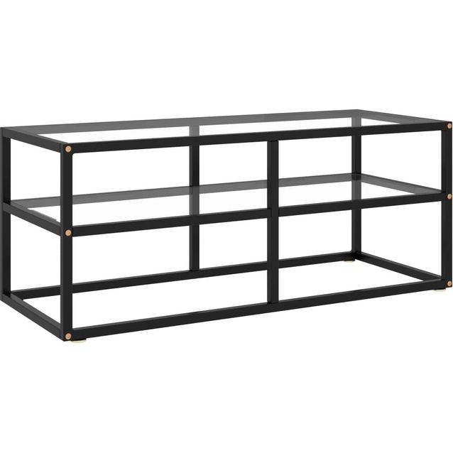 Tv-taso musta karkaistu lasi 100x40x40 cm_1