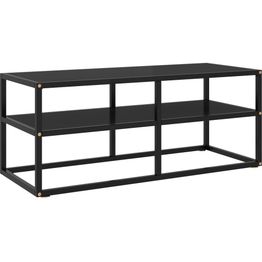 Tv-taso musta mustalla lasilla 100x40x40 cm