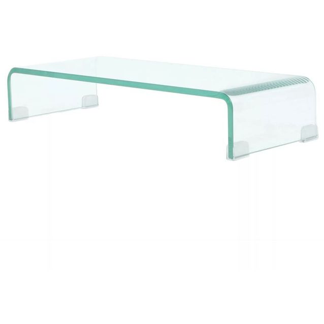 Tv-taso/näyttöteline kirkas lasi 60x25x11 cm_1