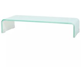 Tv-taso/näyttöteline valkoinen lasi 60x25x11 cm