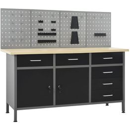 Työpöytä neljällä seinäpaneelilla