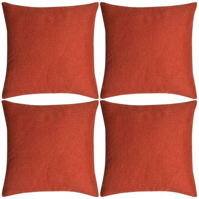Tyynynpäällinen pellavatyylinen terrakotta 4kpl 50 x 50 cm_1
