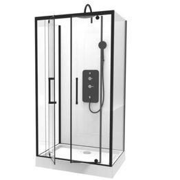 Suihkukaappi Harma Urban, 800x1100mm, musta, kirkas lasi