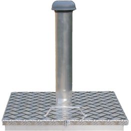 Kaivonkannen alumiininen lukittava huoltoluukku tuuletusputkella 62 x 62 cm