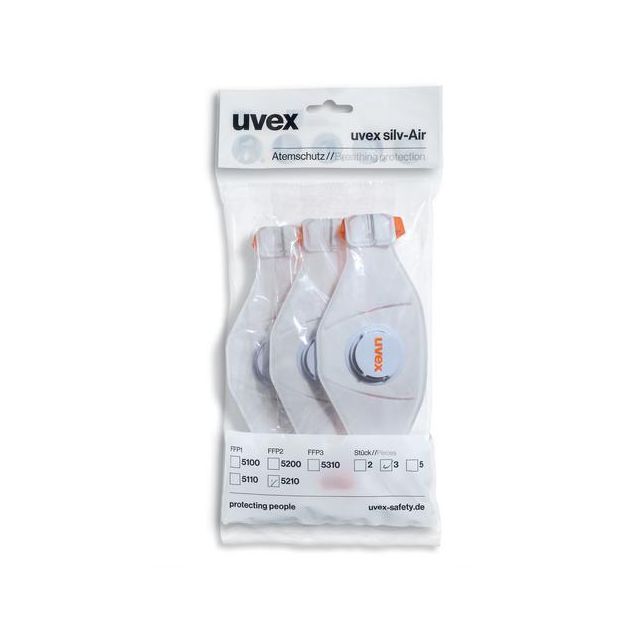 Hengityssuojain Uvex Silv-Air Premium 5210, FFP2, 3 kpl