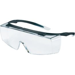 Suojalasit Uvex Super f OTG Optidur NCH, kirkas panoraamalinssi, musta/läpinäkyvä