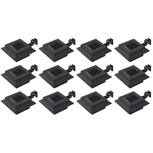 Ulkoaurinkokennovalaisin 12 kpl led neliö 12 cm musta_1