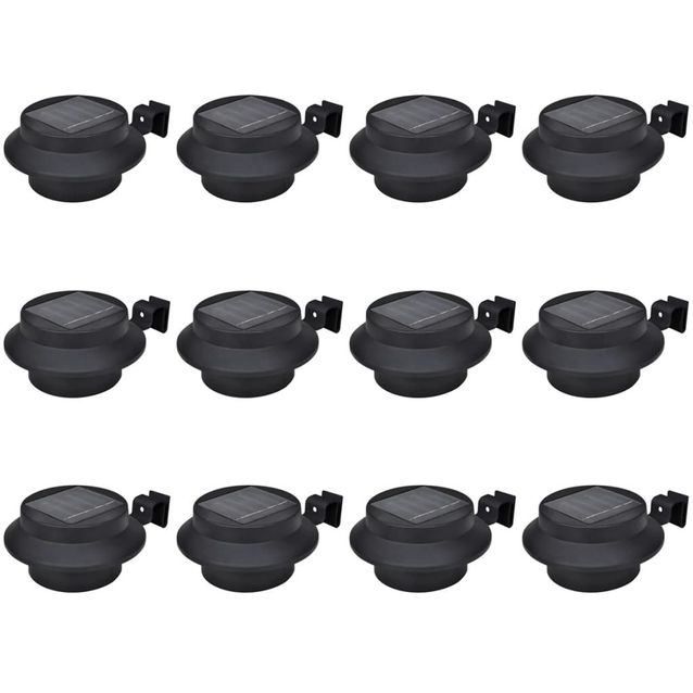 Ulkoaurinkokennovalaisin aitaan 12 kpl led musta_1