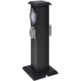 Ulkopistorasiatolppa ajastimella musta