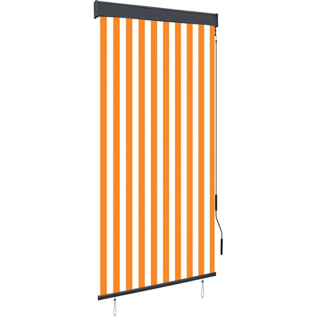 Ulkorullaverho 100x250 cm valkoinen ja oranssi_1