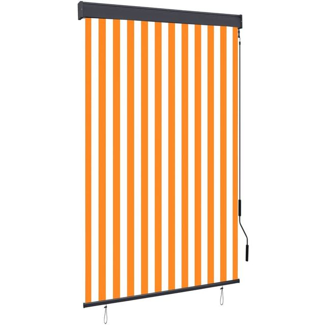 Ulkorullaverho 120x250 cm valkoinen ja oranssi_1