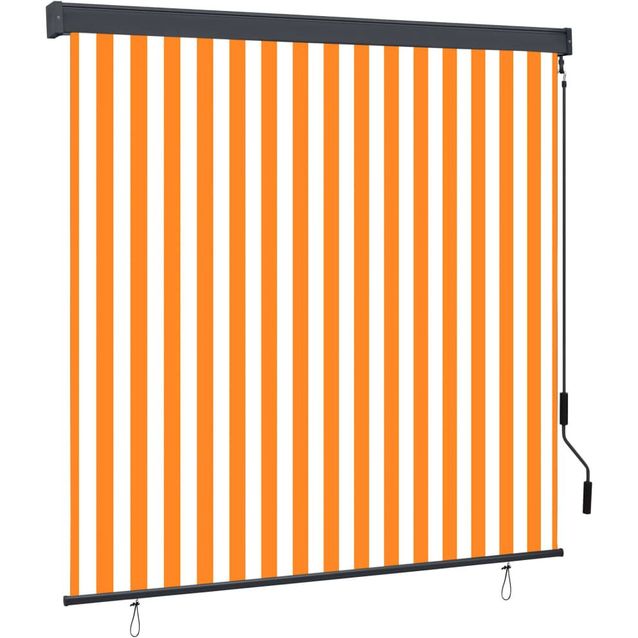 Ulkorullaverho 170x250 cm valkoinen ja oranssi_1
