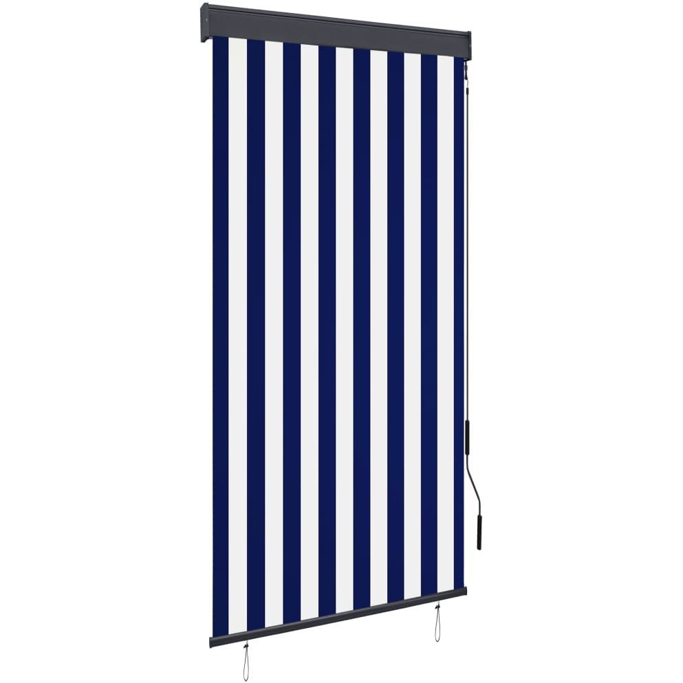 Ulkorullaverho 80x250 cm sininen ja valkoinen