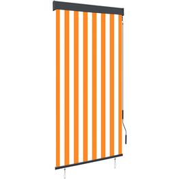 Ulkorullaverho 80x250 cm valkoinen ja oranssi