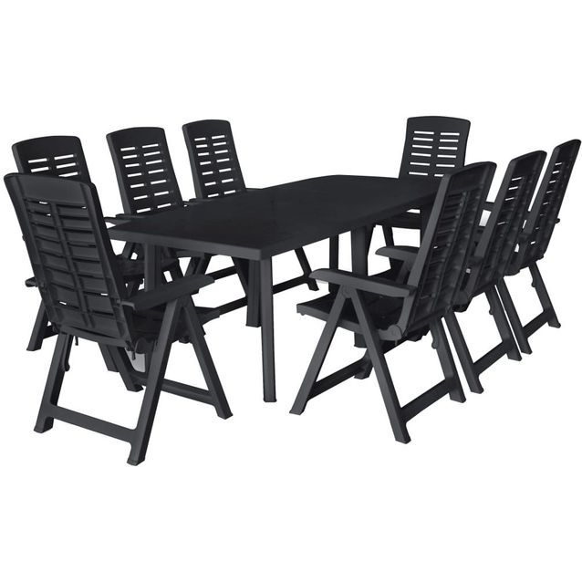 Ulkoruokailuryhmä 9-osaa muovi antrasiitti_1