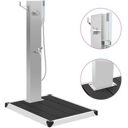 Ulkosuihku alustalla ruostumaton teräs harmaa