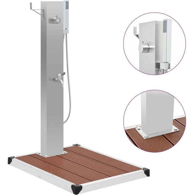 Ulkosuihku alustalla ruostumaton teräs ruskea_1