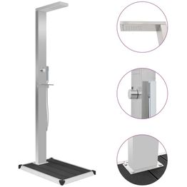 Ulkosuihku alustalla ruostumaton teräs wpc harmaa