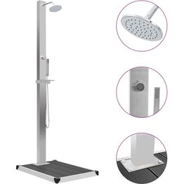 Ulkosuihku alustalla wpc ruostumaton teräs harmaa