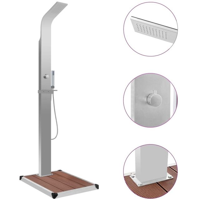 Ulkosuihku alustalla wpc ruskea ruostumaton teräs_1