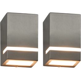 Ulkotilojen seinävalaisimet 2 kpl 35 w neliskulmainen hopea