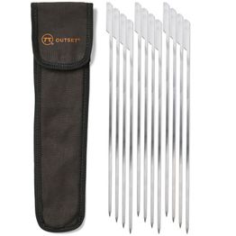Litteä grillivarras Outset (paddle skewers), 12 kpl kotelolla