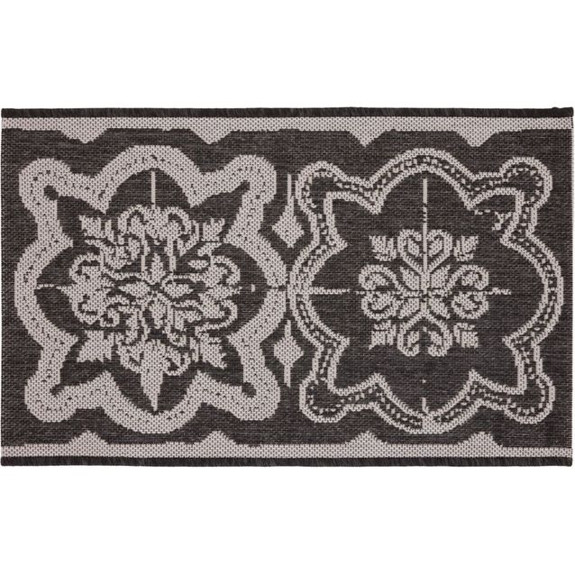 Kynnysmatto Vallila Kujakatti flat, 50x80cm, musta/valkoinen