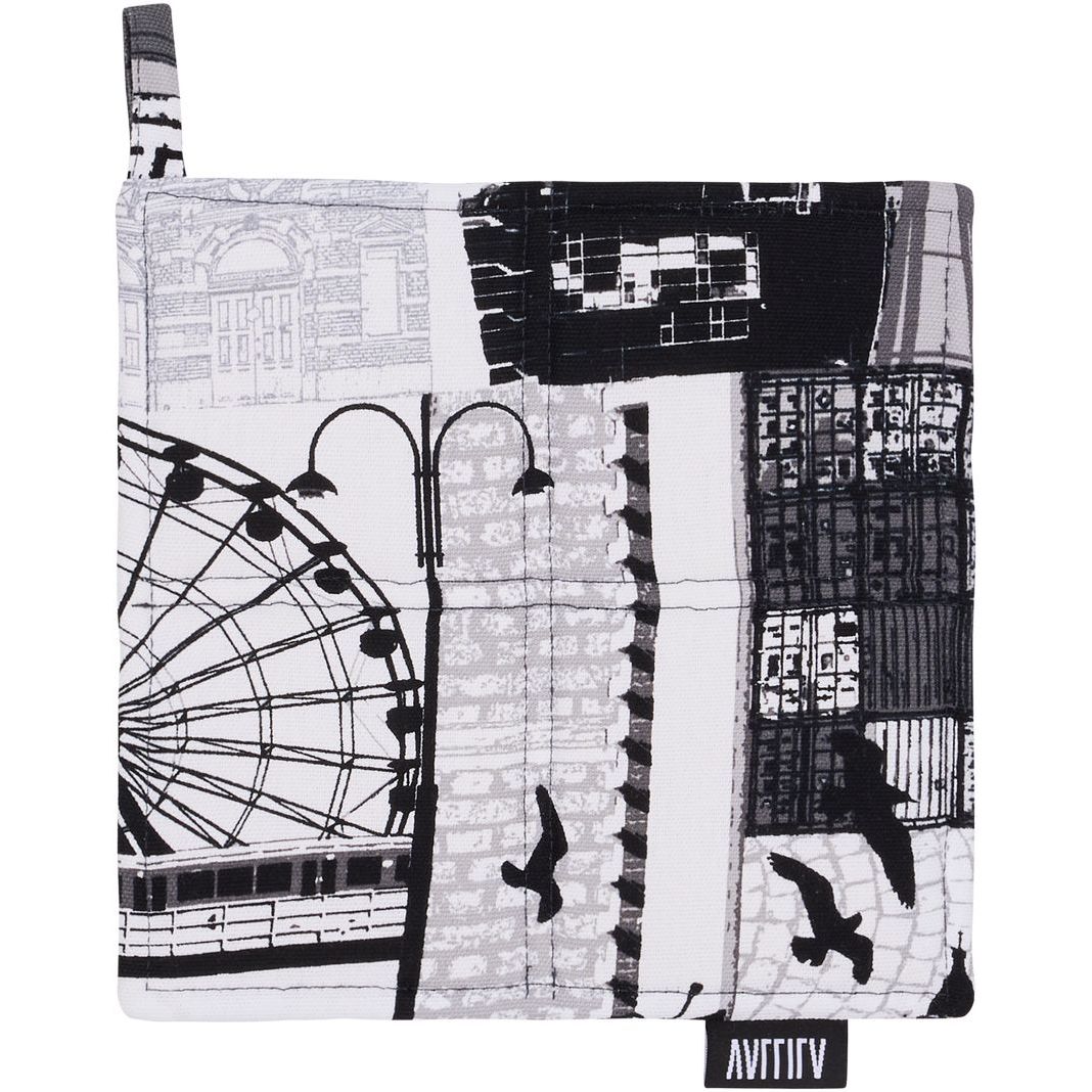 Patalappu Vallila Helsinki, 2kpl 20x20cm, harmaa