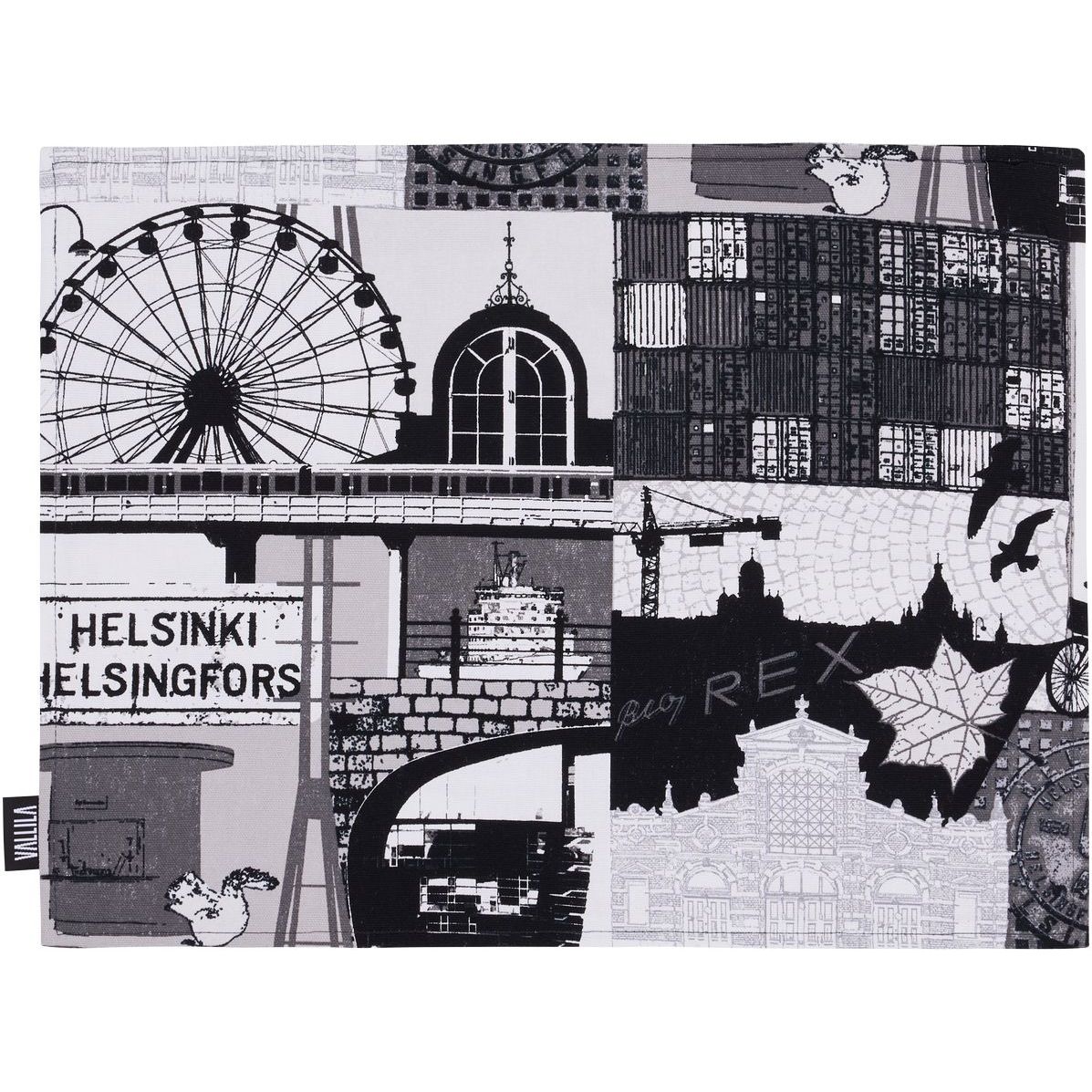 Pöytätabletti Vallila Helsinki, 2kpl 42x32cm, harmaa