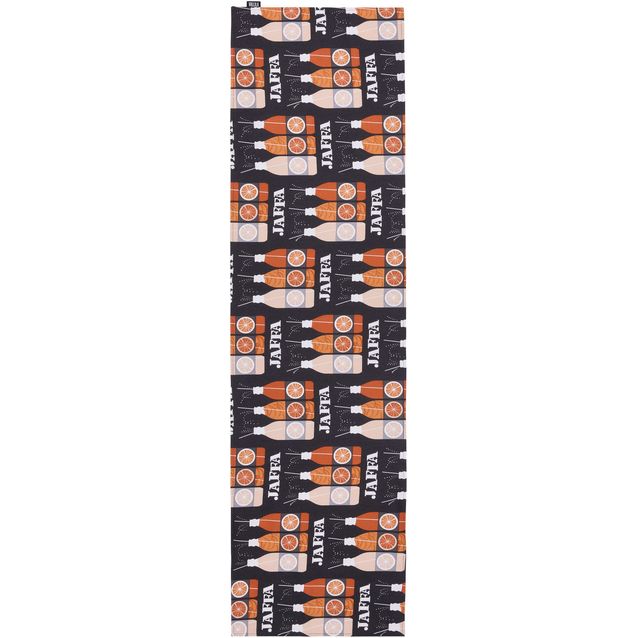 Kaitaliina Vallila Jaffa, 40x150cm, harmaa/oranssi