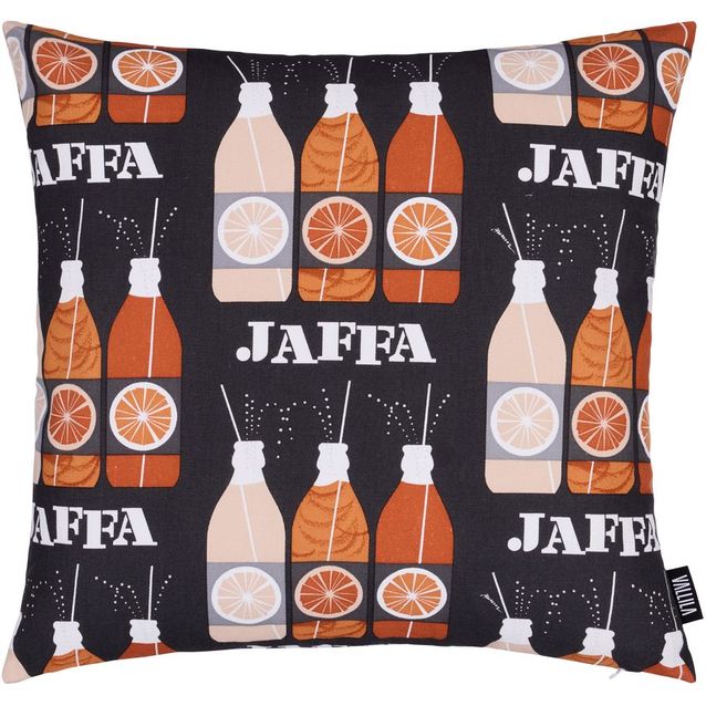 Koristetyynynpäällinen Vallila Jaffa, 43x43cm, harmaa/oranssi