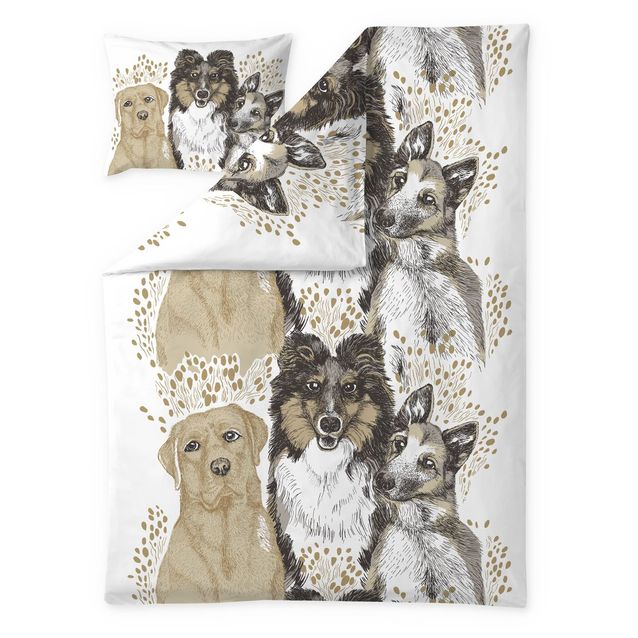 Pussilakanasetti Vallila Ystävykset, 150x210cm, beige