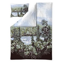 Pussilakanasetti Vallila Muonio 150v, 150x210cm, sininen/vihreä