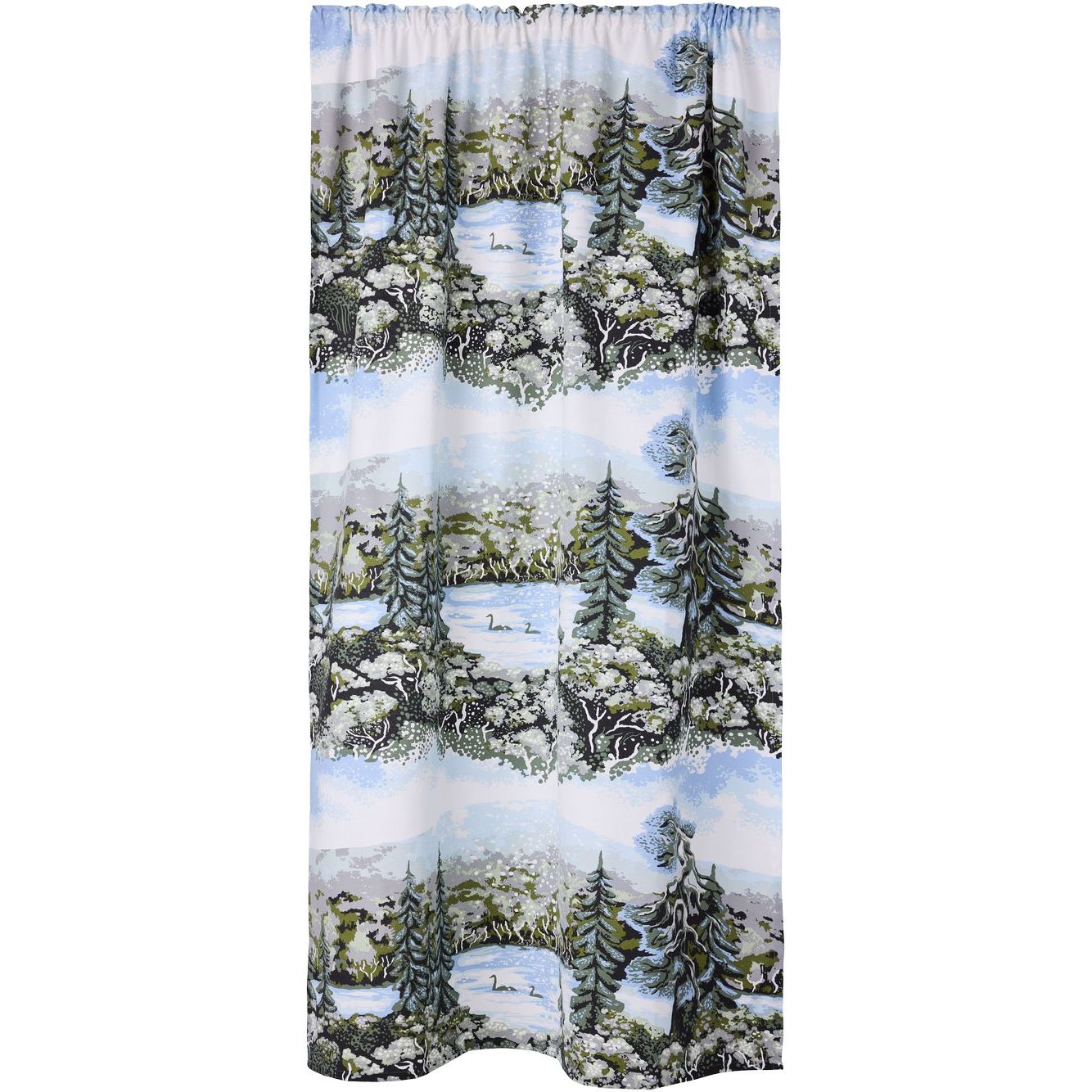Sivuverho Vallila Muonio 150v, 140x250cm, sininen/vihreä