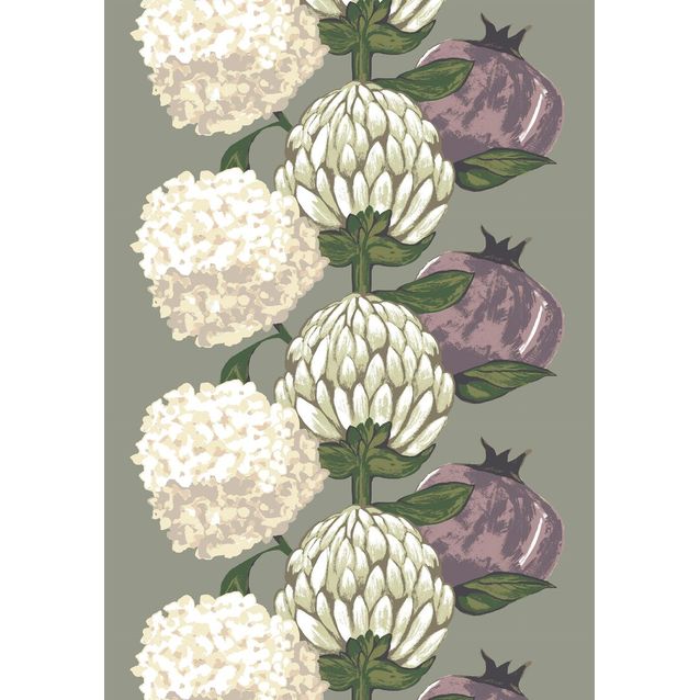 Pöytäliina Vallila Artisokka, pinnoitettu, 140x250cm, vihreä