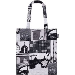 Kangaskassi Vallila Helsinki, 36x42cm, harmaa