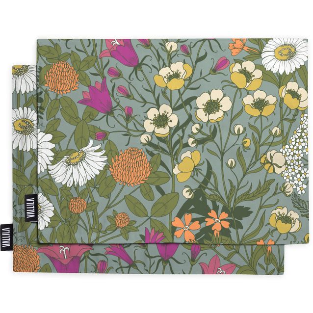 Pöytätabletti Vallila Ahomaa, 2kpl, 42x32cm, vihreä/pinkki