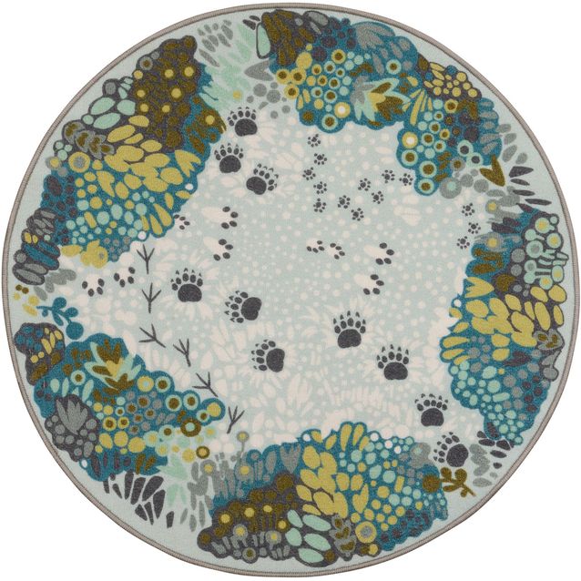 Pyöreä matto Vallila Tassuttelu, ø100cm, minttu