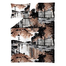 Pussilakanasetti Vallila Aurajoki, 150x210cm, terra