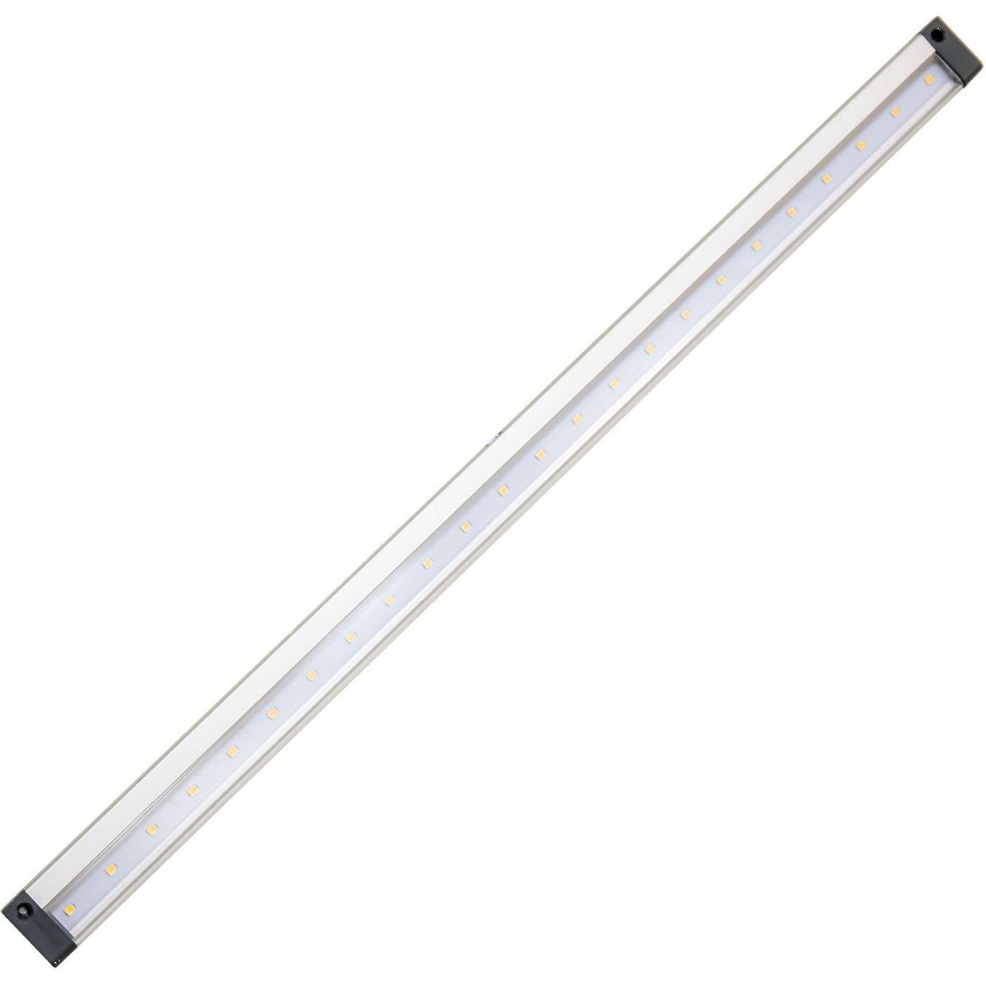 Kalustevalaisin Spectrum LED SMD 3.3W 12V 3000K kosketuskytkin 300x29x10mm hopea mustat päädyt