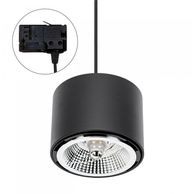 Kohdevalaisin Spectrum Chloe AR111 3-vaihekiskoon GU10 IP20 Ø120x85mm musta